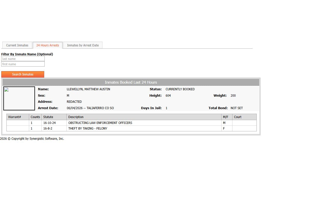 McDuffie County jail mugshots 24 hour arrests roster fields